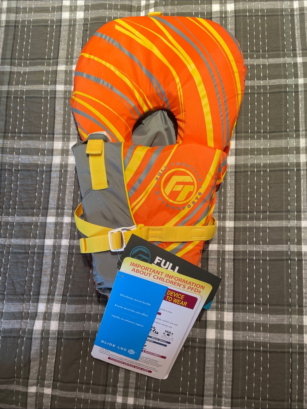 Infant Orange & Yellow Life Jacket Float Vest